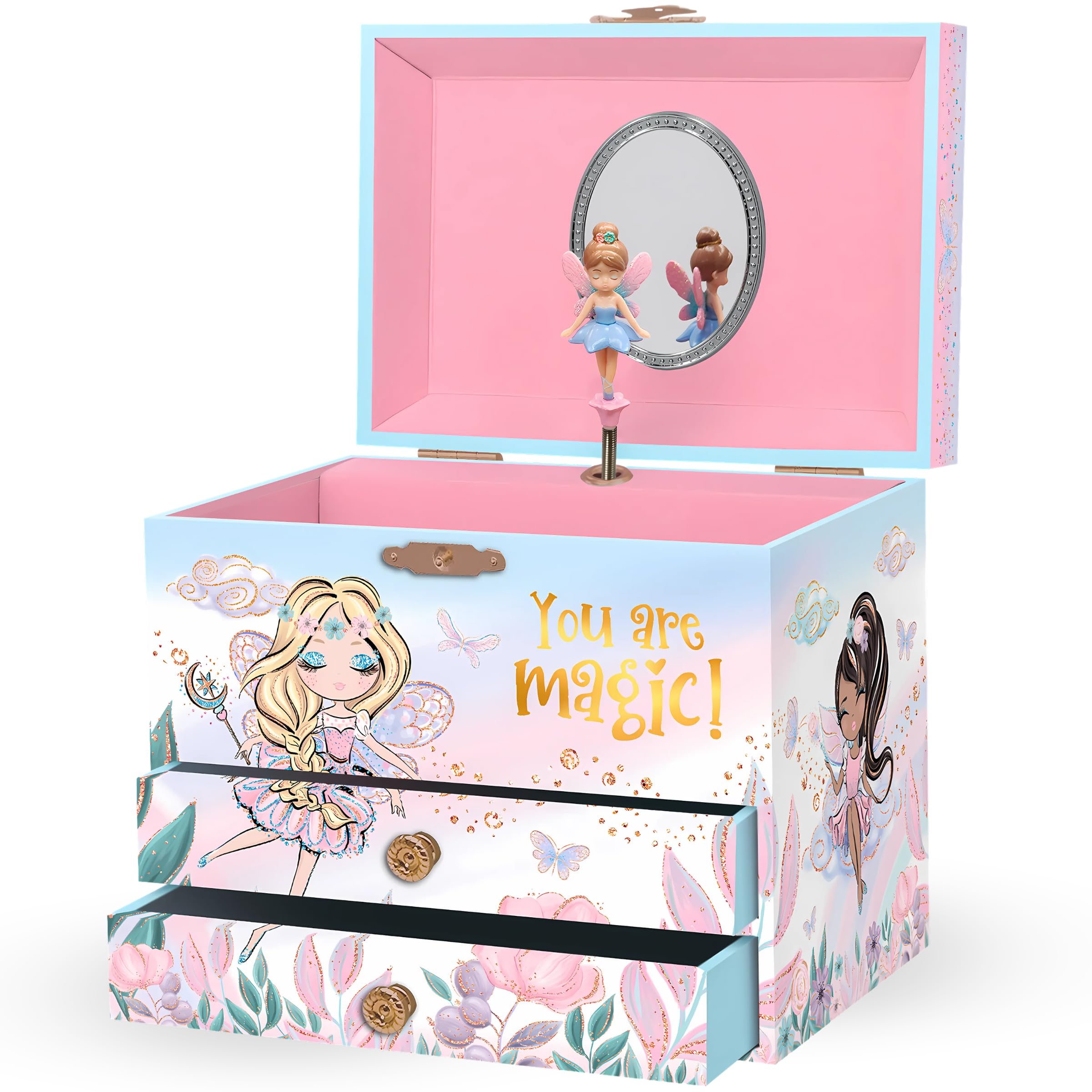 Giggle & Honey Musical Fairy Jewelry Box for Girls - Kids Music